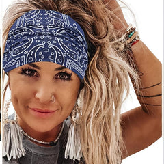 Boho Wide Headband for Women, Elastic Twisted Style Hair Wrap