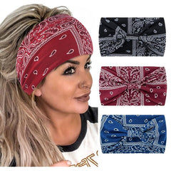 Boho Wide Headband for Women, Elastic Twisted Style Hair Wrap