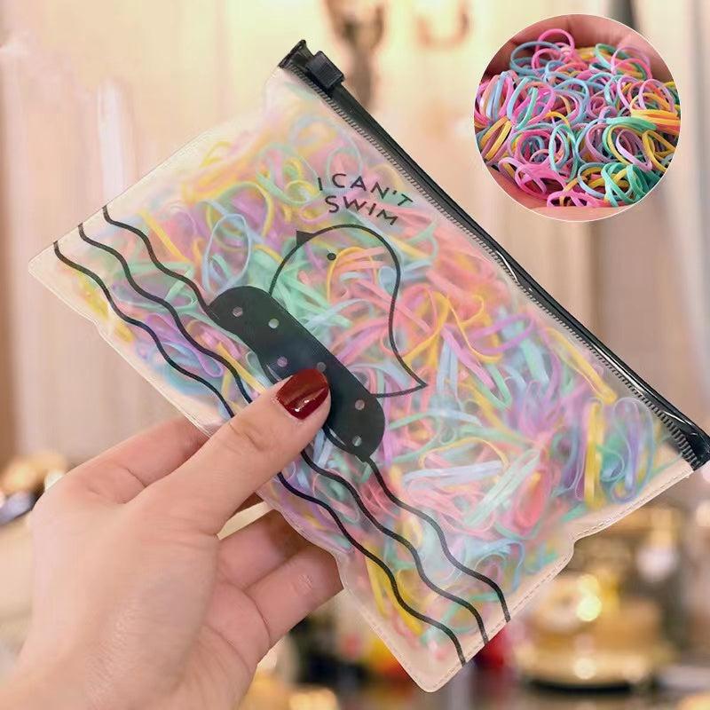 500pcs Colorful Disposable Hair Bands Elastic Hair Ties