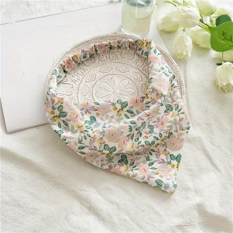 Pastoral Floral Bandana Elastic Triangle Scarf Hair Accessories