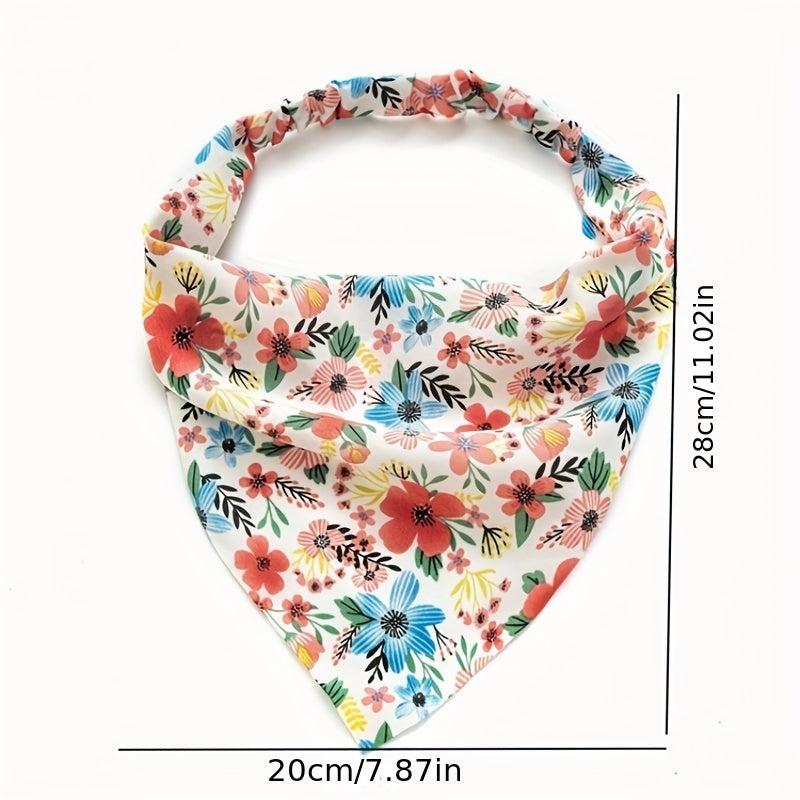 Pastoral Floral Bandana Elastic Triangle Scarf Hair Accessories