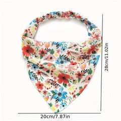Pastoral Floral Bandana Elastic Triangle Scarf Hair Accessories