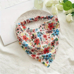 Pastoral Floral Bandana Elastic Triangle Scarf Hair Accessories