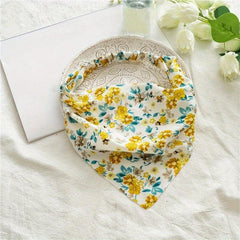 Pastoral Floral Bandana Elastic Triangle Scarf Hair Accessories