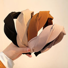 Solid Headwear Twist Hairband Sweet Female Hair Accessories Cloth Girl
