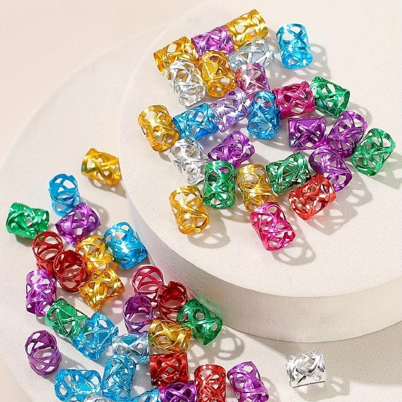 60pcs Colorful Hollowed Hair Tie High Elasticity Rubber Band for Girls and Women