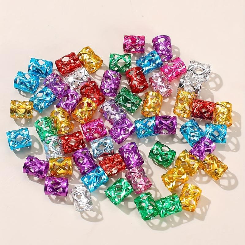 60pcs Colorful Hollowed Hair Tie High Elasticity Rubber Band for Girls and Women