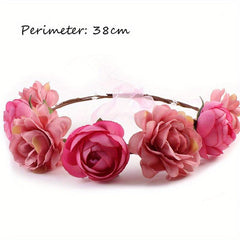 Flower Crown Rose Garland Headband Wreath Floral Headpiece