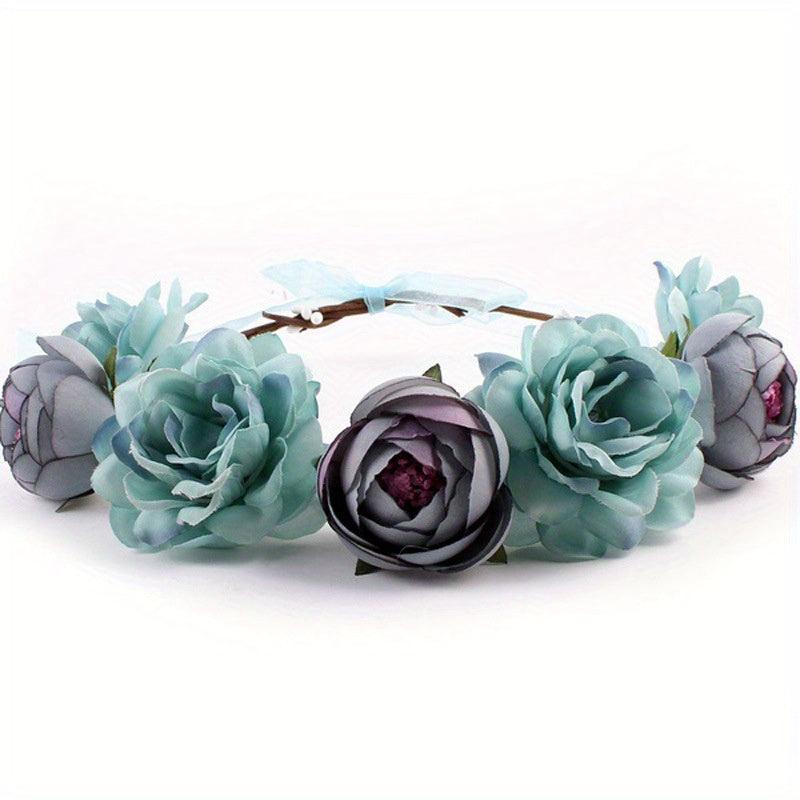 Flower Crown Rose Garland Headband Wreath Floral Headpiece