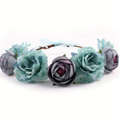 Flower Crown Rose Garland Headband Wreath Floral Headpiece