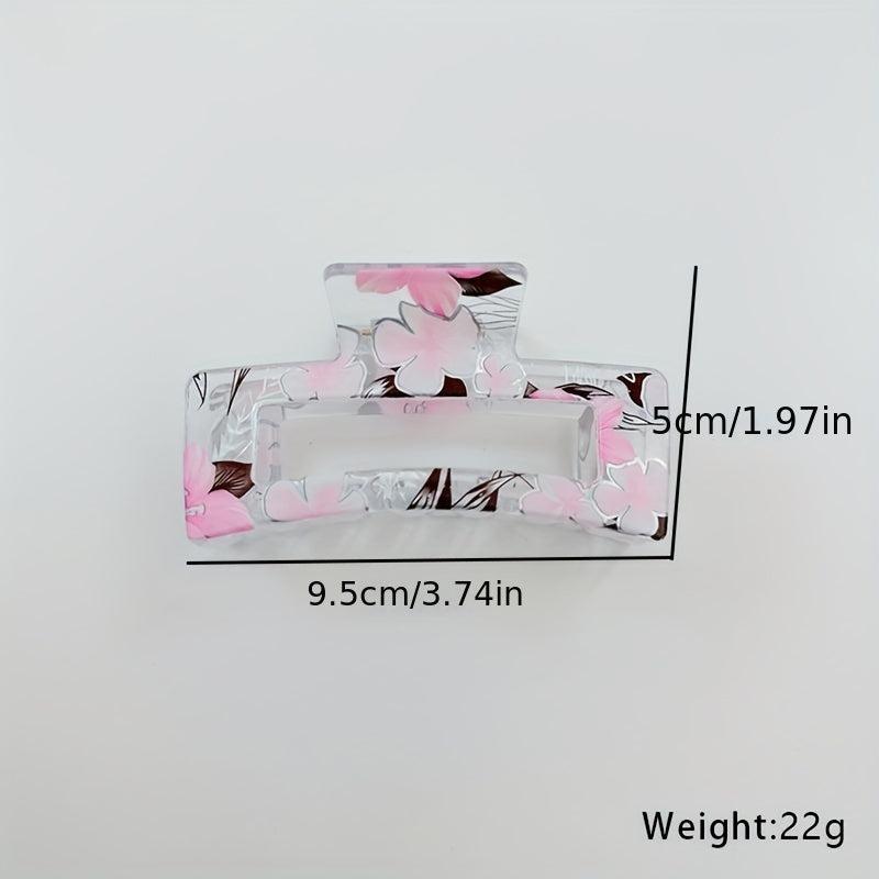 Y2K Acrylic Flower Hair Claw Clip Clear Hair Clamp Clip
