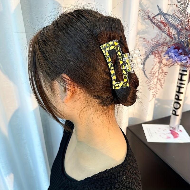 Y2K Acrylic Flower Hair Claw Clip Clear Hair Clamp Clip