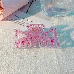 Y2K Acrylic Flower Hair Claw Clip Clear Hair Clamp Clip