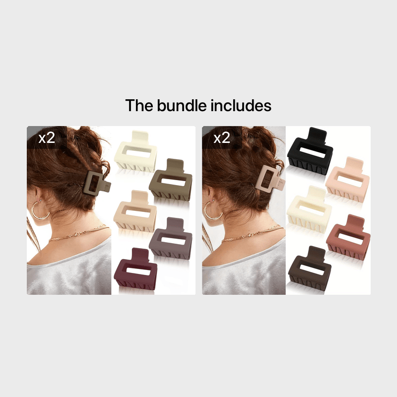 5pcs Matte Hair Claw Small Hair Clips For Thin Fine Hair