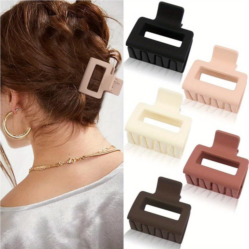 5pcs Matte Hair Claw Small Hair Clips For Thin Fine Hair