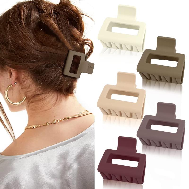 5pcs Matte Hair Claw Small Hair Clips For Thin Fine Hair
