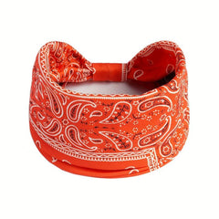 Vintage Paisley Pattern Hair Tie Stretch Knotted Headband