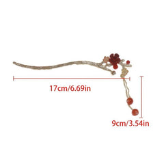 Vintage Chinese Style Plum Blossom Tassel Hair Pin Hanfu Cheongsam Accessories