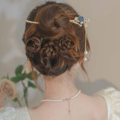 Vintage Chinese Style Plum Blossom Tassel Hair Pin Hanfu Cheongsam Accessories