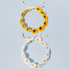 Sun Flower Wreath Headband Small Daisy Seaside Style Hair Accessory
