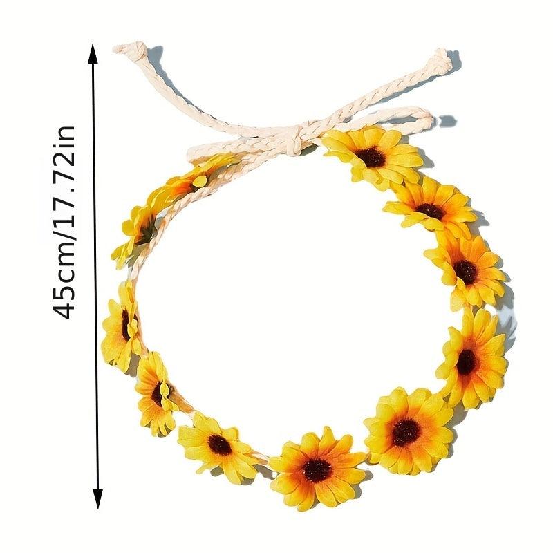 Sun Flower Wreath Headband Small Daisy Seaside Style Hair Accessory