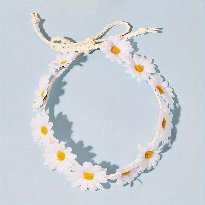 Sun Flower Wreath Headband Small Daisy Seaside Style Hair Accessory