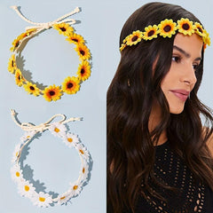 Sun Flower Wreath Headband Small Daisy Seaside Style Hair Accessory