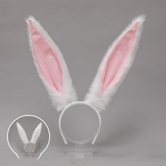 Pink Bear Furry Ears Headband With Earrings