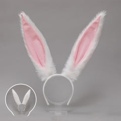 Pink Bear Furry Ears Headband With Earrings