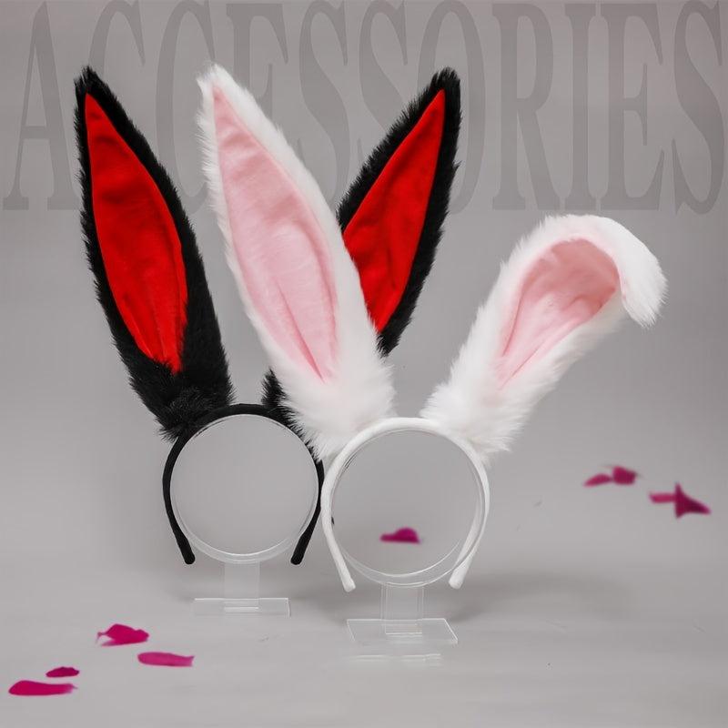 Pink Bear Furry Ears Headband With Earrings