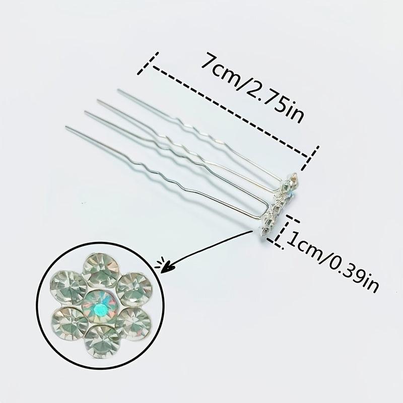 20pcs Bridal Crystal Rhinestone U Hairpins Wedding Party Women Hair Accessories