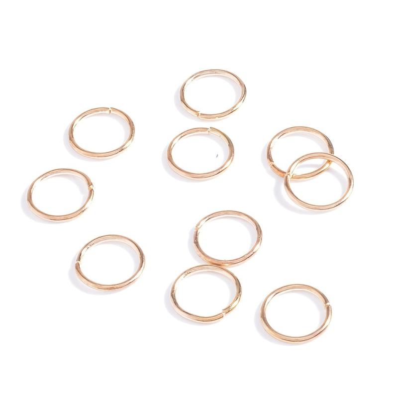 10 Pcs Circle Hair Ring Set Metal Clips Hair Decorative Accessories