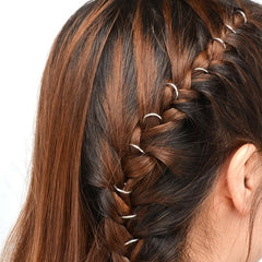10 Pcs Circle Hair Ring Set Metal Clips Hair Decorative Accessories