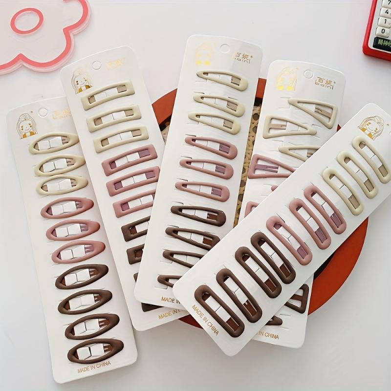 10pcs Macaroon Snap Hair Clips Non Slip Hair Accessory