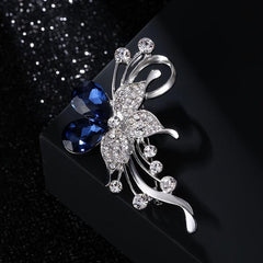 Crystal Rose Flower Brooch Pin Women Girls Clothing Decor Banquet Corsage