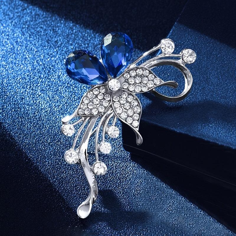 Crystal Rose Flower Brooch Pin Women Girls Clothing Decor Banquet Corsage