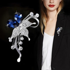 Crystal Rose Flower Brooch Pin Women Girls Clothing Decor Banquet Corsage