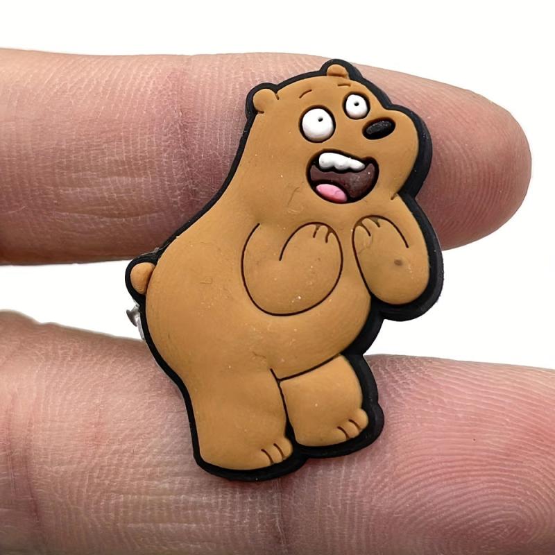 10Pcs Bear Cartoon Shoe Charms for Clogs Birthday Decorations