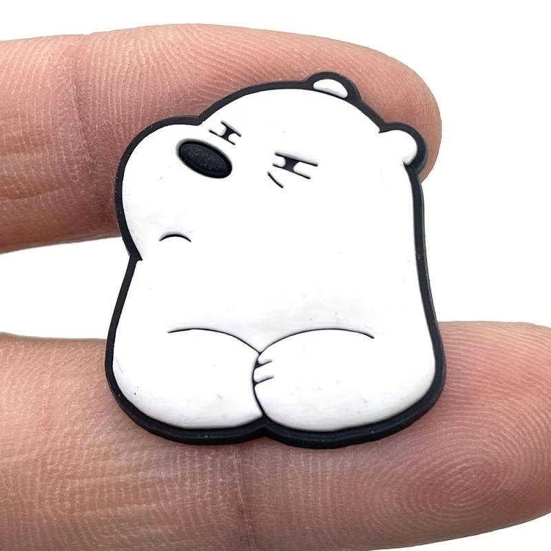 10Pcs Bear Cartoon Shoe Charms for Clogs Birthday Decorations