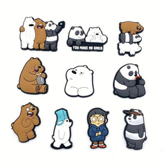 10Pcs Bear Cartoon Shoe Charms for Clogs Birthday Decorations
