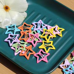 Set of 20 Solid Star Hair Clips for Girls