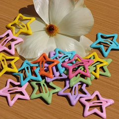 Set of 20 Solid Star Hair Clips for Girls