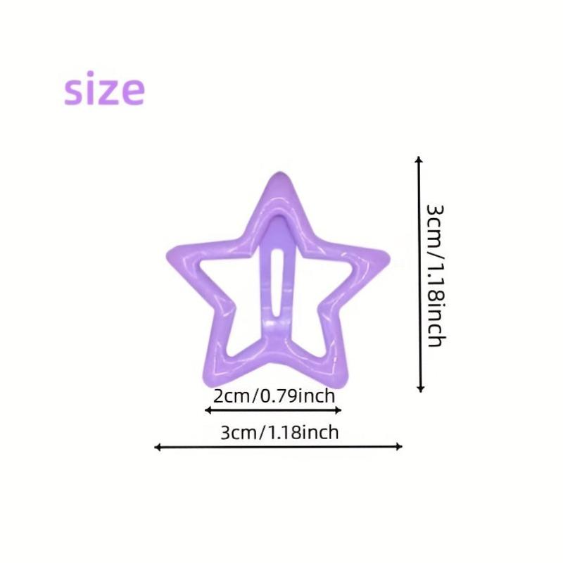 Set of 20 Solid Star Hair Clips for Girls