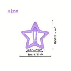 Set of 20 Solid Star Hair Clips for Girls