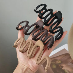 Geometric Wave Line Hair Claw Clip for Thick Hair