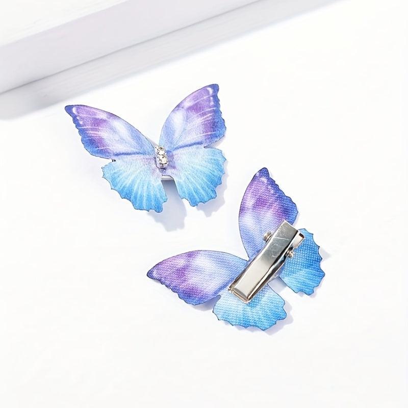 5pcs Colorful Butterfly Hair Clip Side Hair Bang Braids Women Girls Sweet Clip