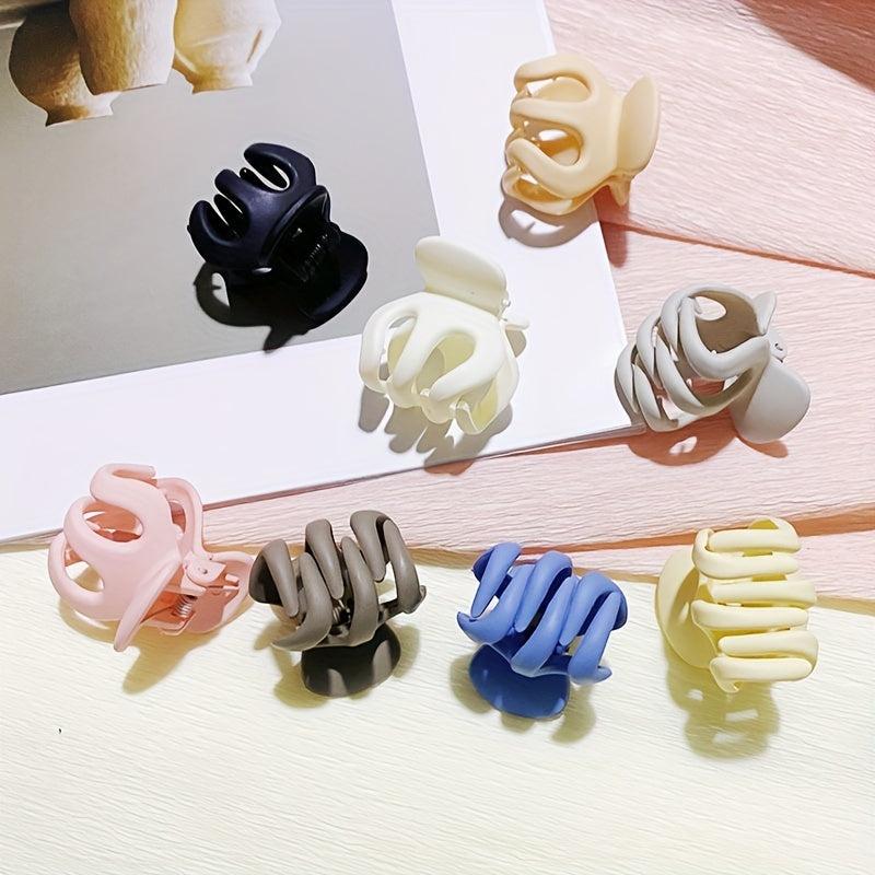 8pcs Small Octopus Hair Claw Clip Solid Hair Claw Style Hair Claw For Side Hair