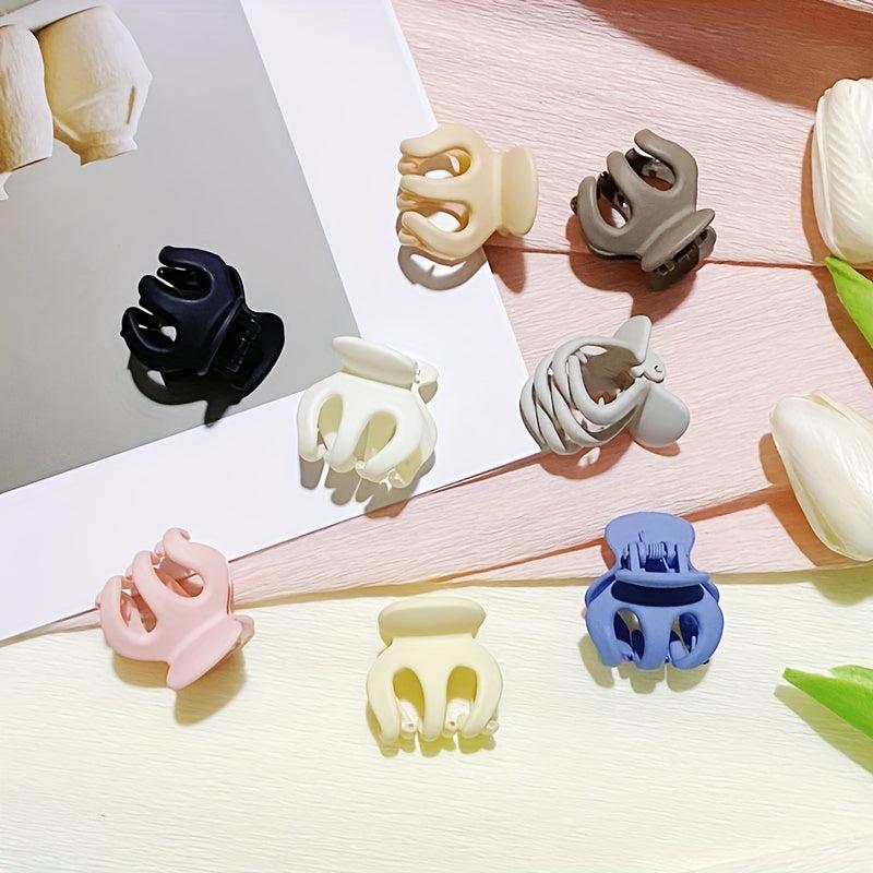 8pcs Small Octopus Hair Claw Clip Solid Hair Claw Style Hair Claw For Side Hair