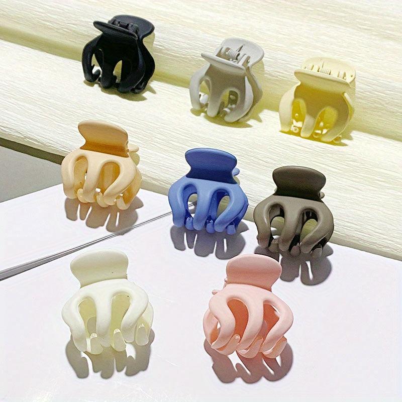 8pcs Small Octopus Hair Claw Clip Solid Hair Claw Style Hair Claw For Side Hair