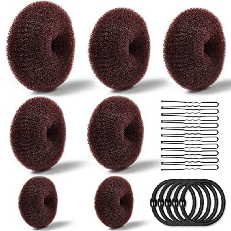 Hair Bun Maker Set Donut Hair Bun Maker Hair Elastic Bands Hair Pins Chignon
